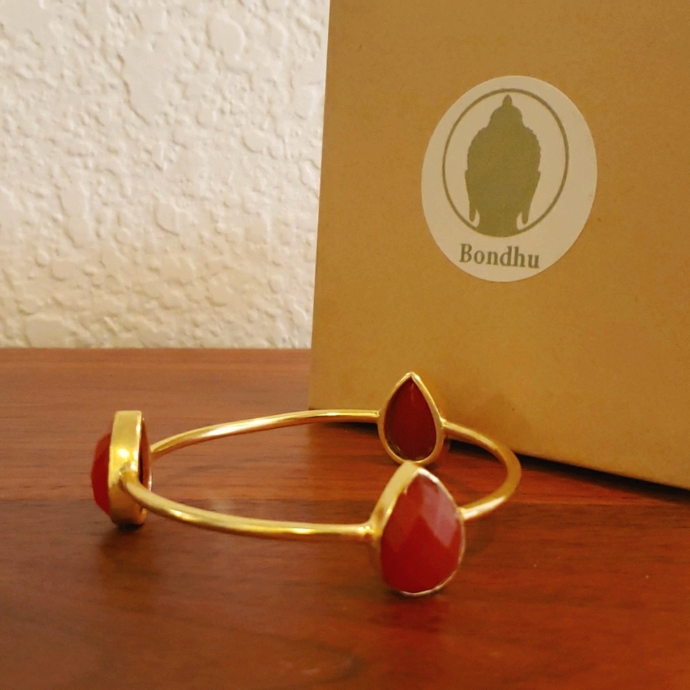 🧡 Carnelian Gold Bracelet